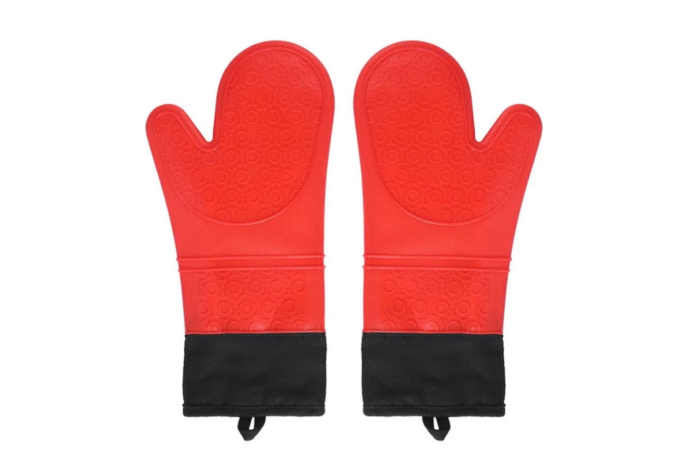 OSTWOLKE Topfhandschuhe Ofenhandschuhe Rot Silikon Non-Slip - Bild 2
