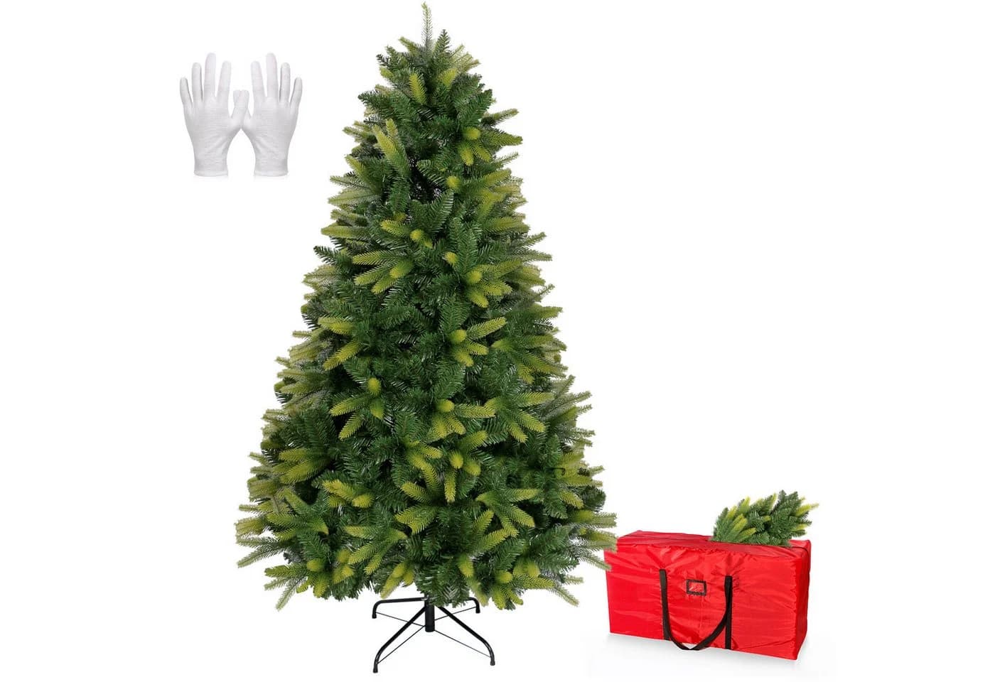 OSTWOLKE Künstlicher Weihnachtsbaum 180cm Grün PVC+PE 1000 Spitzen - Bild 2