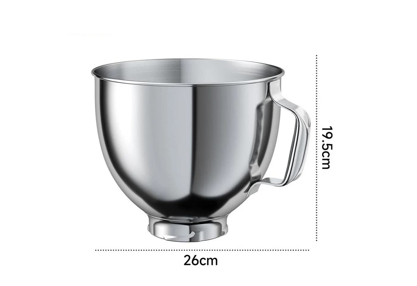 OSTWOLKE Küchenmaschinenschüssel Edelstahl 4,8L für KitchenAid Tilt-Head