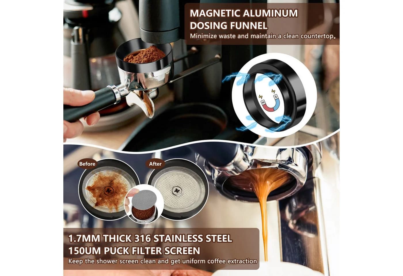 OSTWOLKE Tamper Set 51mm 25-teilig Barista Zubehör Espresso - Bild 4