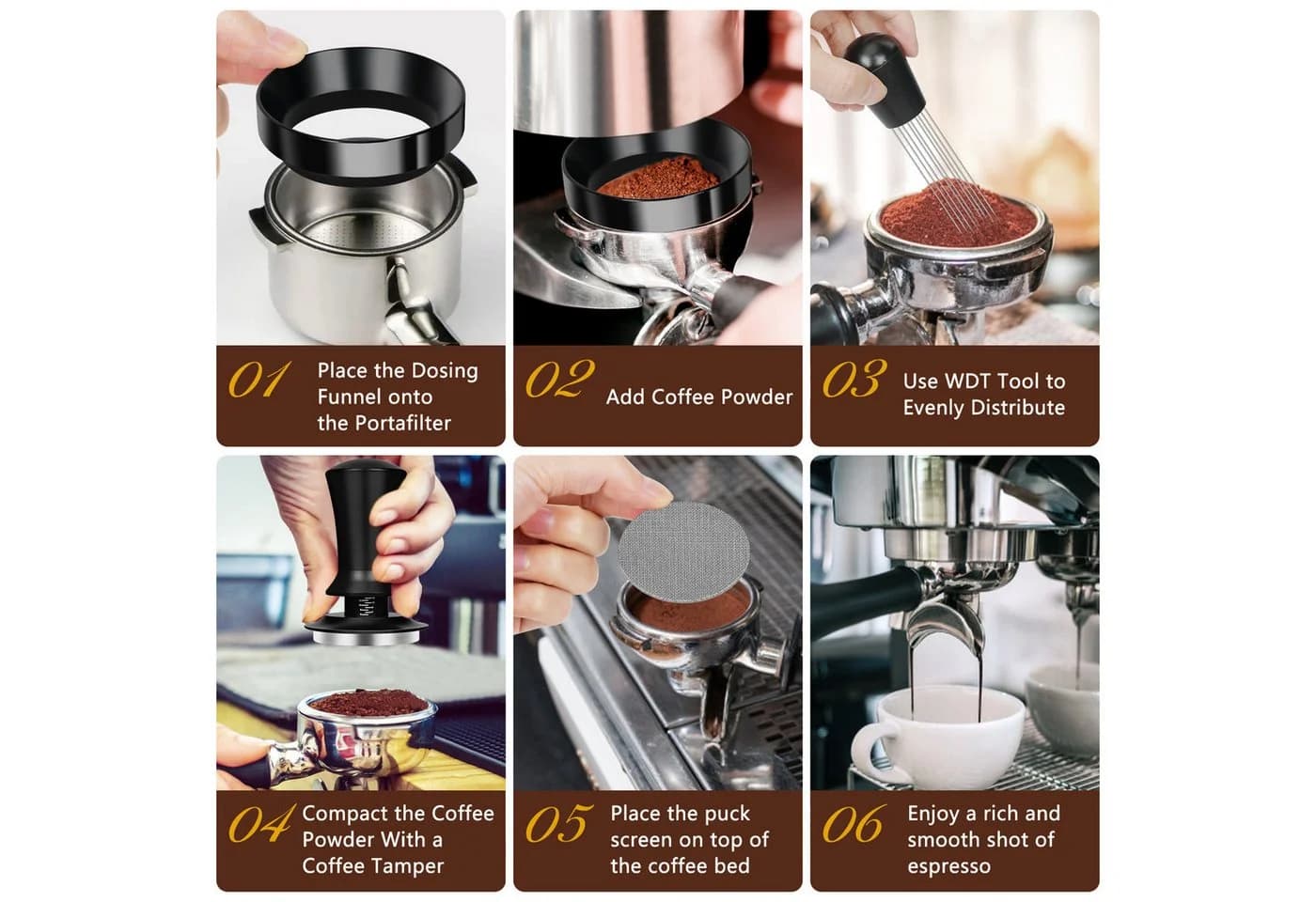 OSTWOLKE Tamper Set 51mm 25-teilig Barista Zubehör Espresso - Bild 5