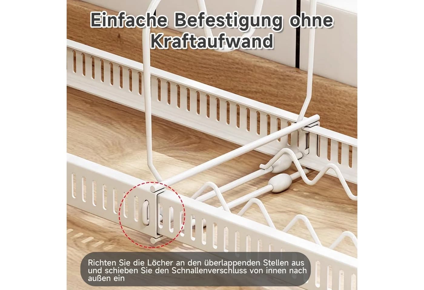 OSTWOLKE Geschirrständer Erweiterbarer Topfdeckelhalter Weiß - Bild 5