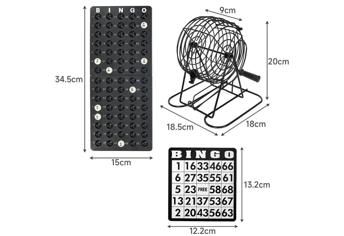 OSTWOLKE Bingo Spiel Metalltrommel Set 75 Kugeln
