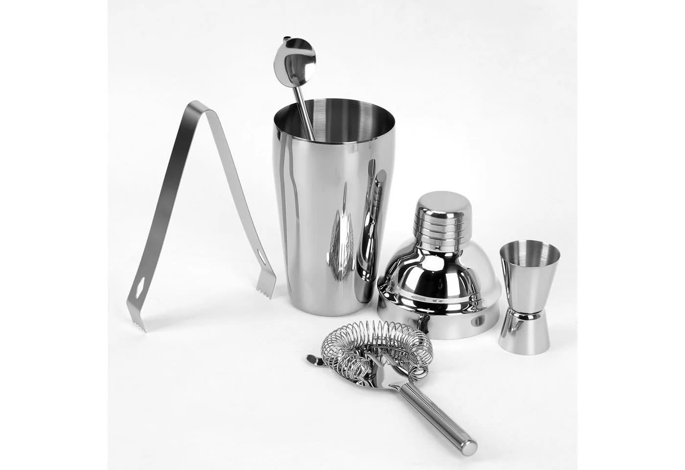 OSTWOLKE Cocktail Shaker Set 5-tlg. Edelstahl Silber - Bild 3