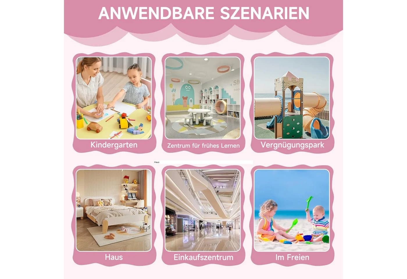 OSTWOLKE Spielzelt Kinderzelt Prinzessinnen-Schloss Rosa - Bild 4