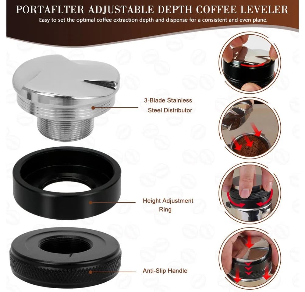 OSTWOLKE Tamperstation 51mm Espresso Tamper Set mit Holzstation - Bild 5