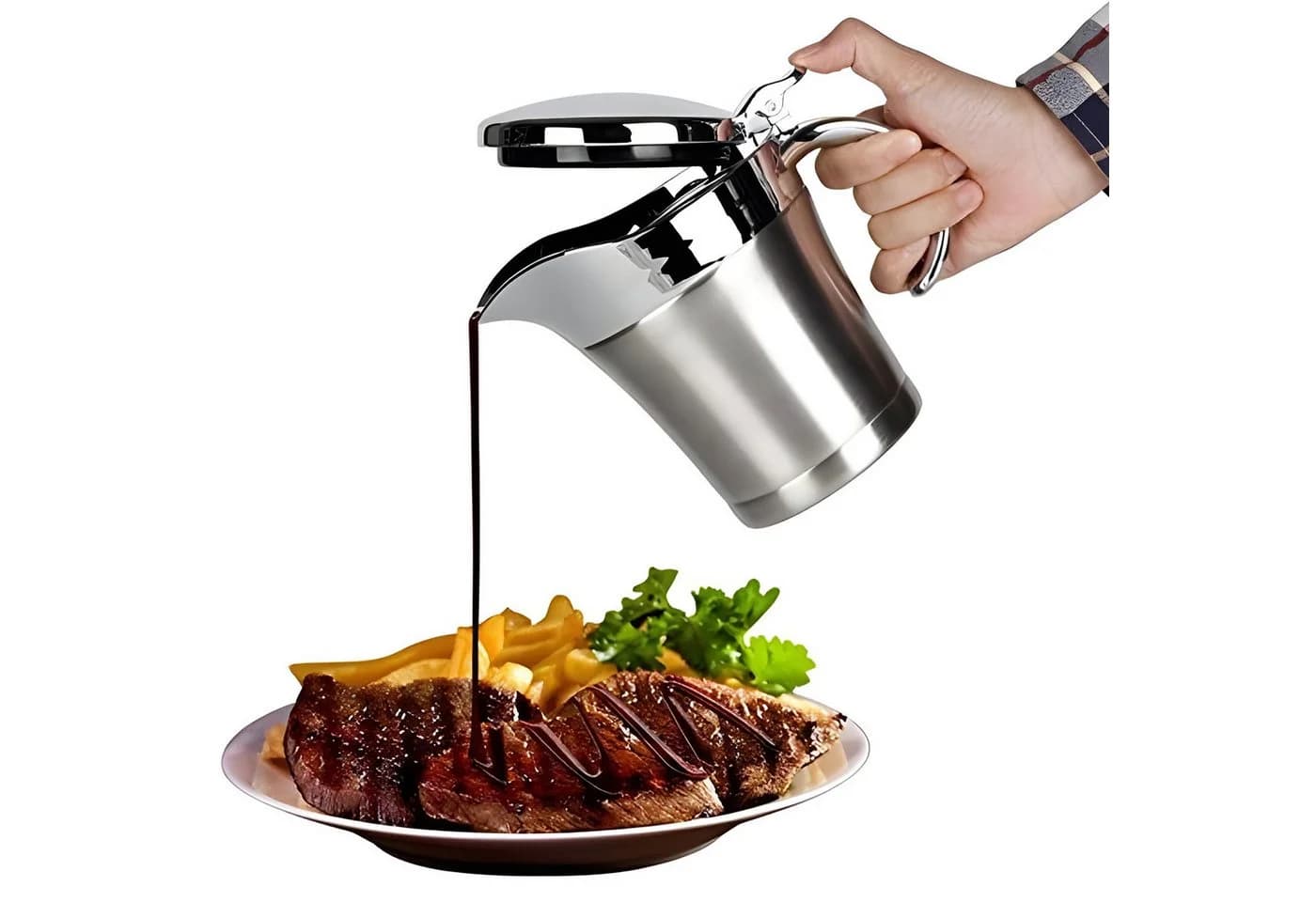 OSTWOLKE Thermo-Sauciere Edelstahl 450ml mit Klappdeckel - Bild 2