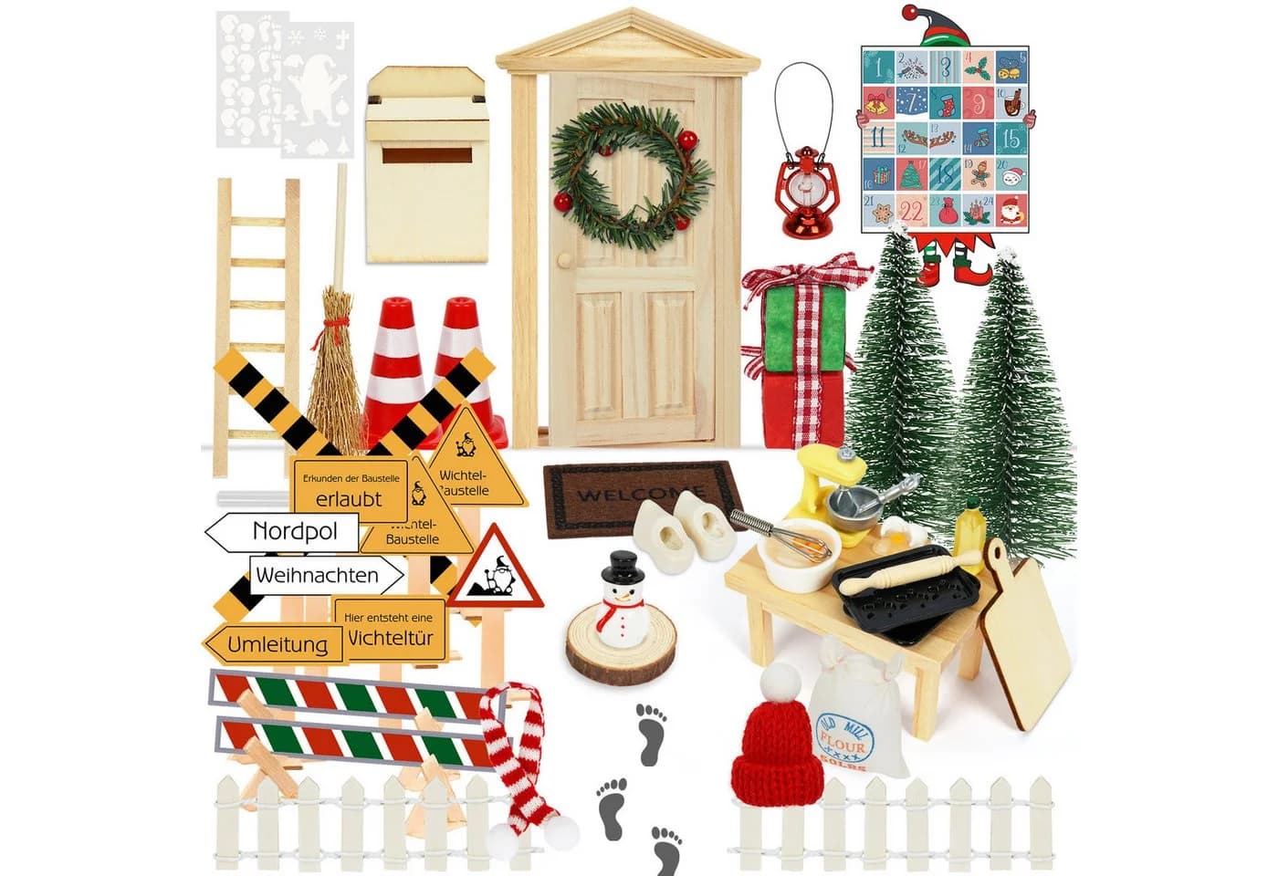 Wichtel Set aus Holz mit Pinseln und Farben - Bild 2