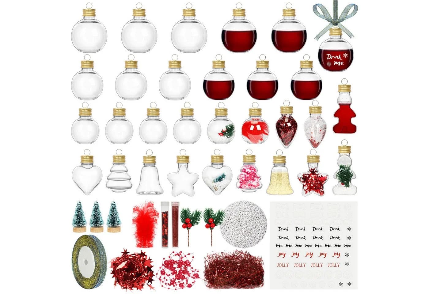OSTWOLKE 30x Weihnachtsbaumkugeln Durchsichtig DIY Festliche Deko - Bild 2