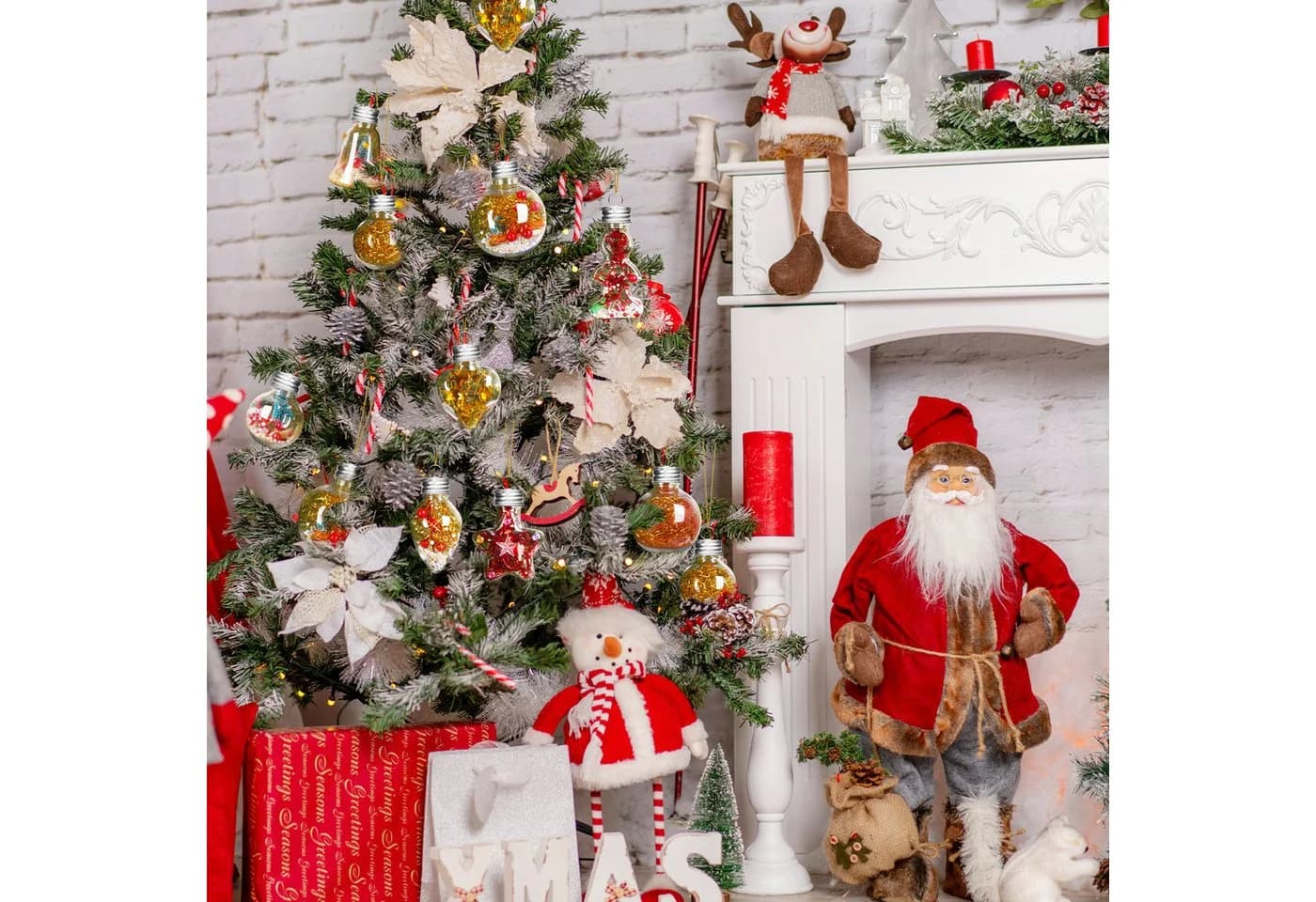 OSTWOLKE 30x Weihnachtsbaumkugeln Befüllen DIY Transparent Kunststoff - Bild 5