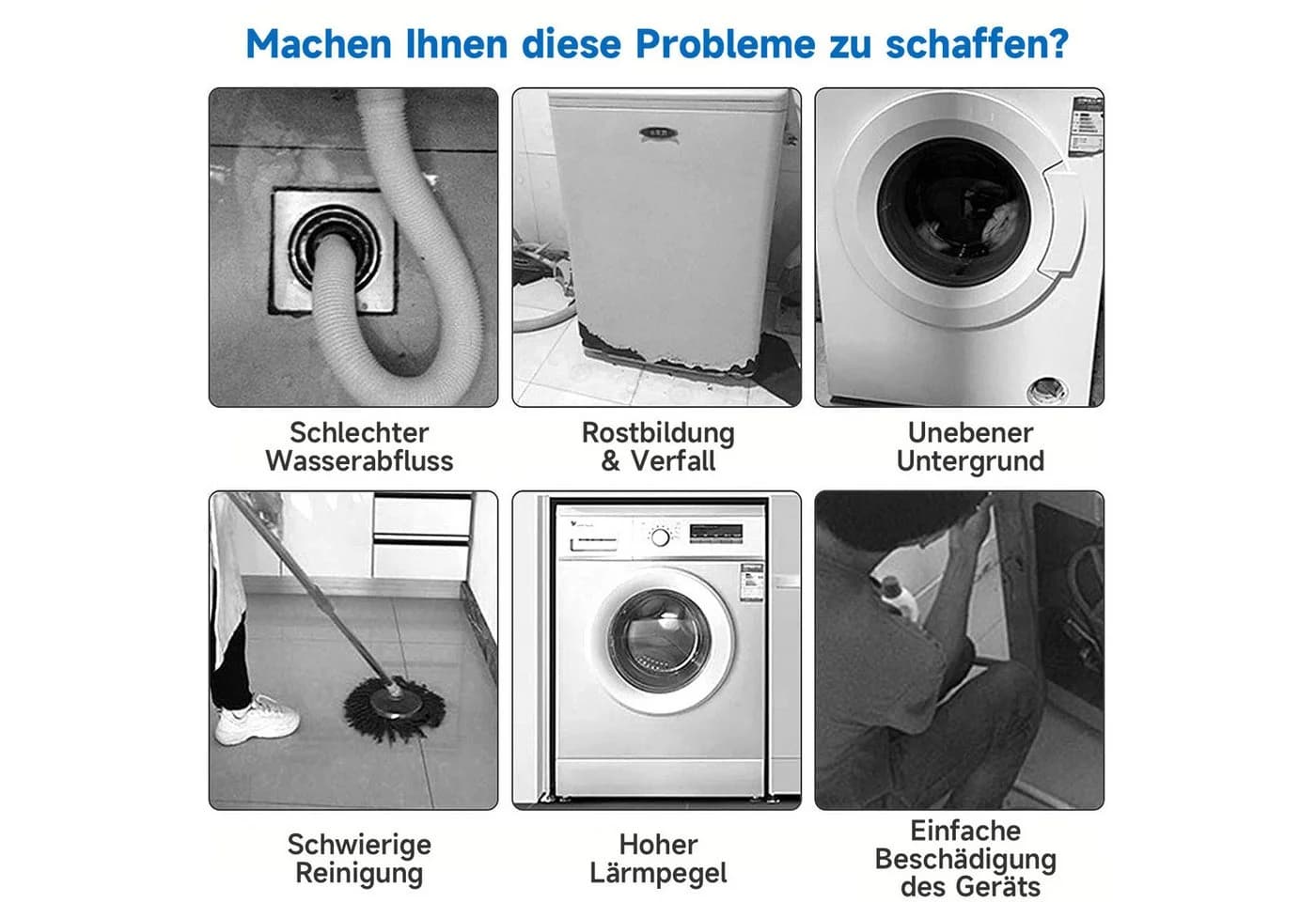OSTWOLKE Vibrationsdämpfer 4-St. Rutschfest Anti Vibration für Waschmaschine Trockner Kühlschrank