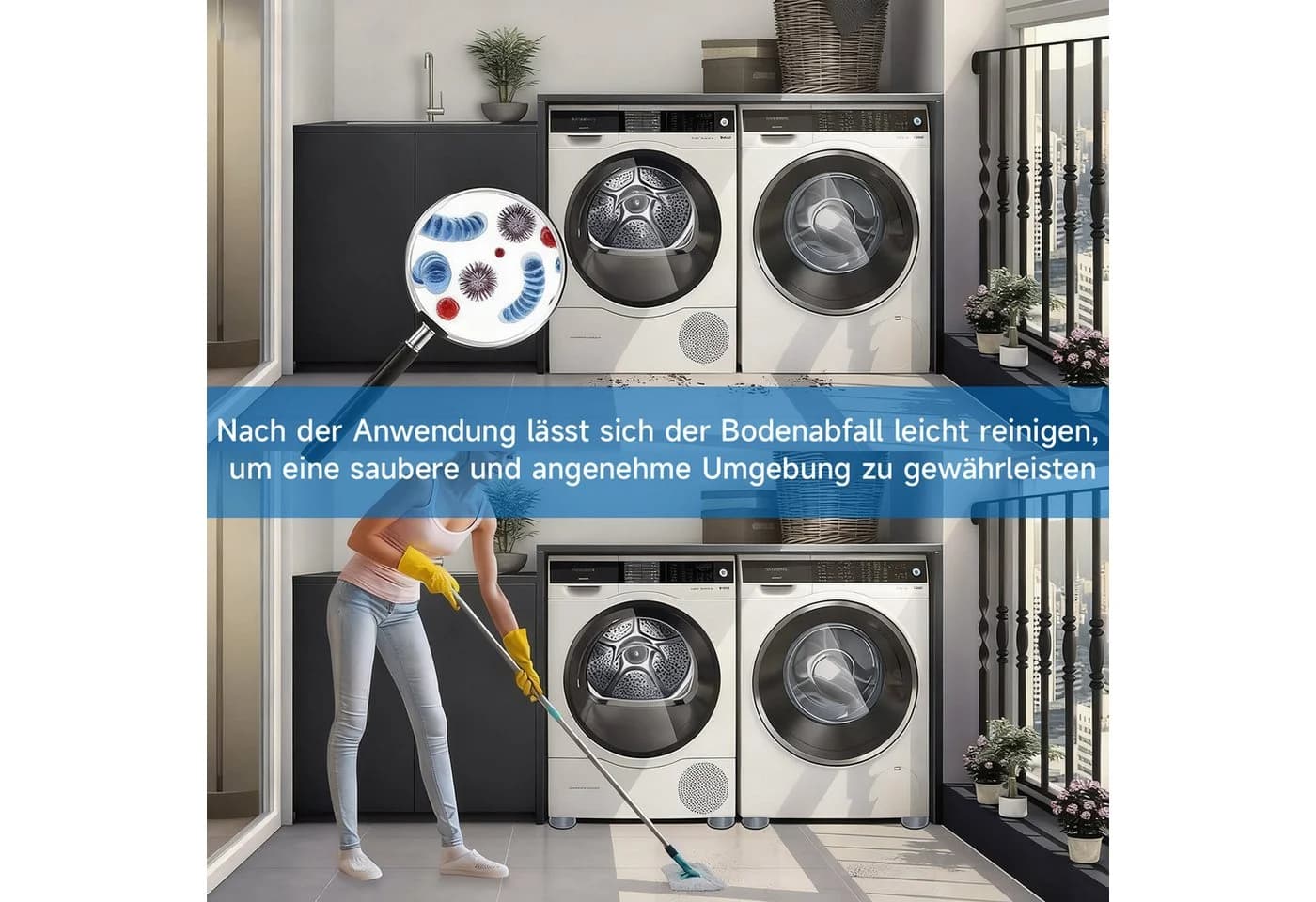 OSTWOLKE Vibrationsdämpfer 4-St. Rutschfest Anti Vibration für Waschmaschine Trockner Kühlschrank - Bild 4
