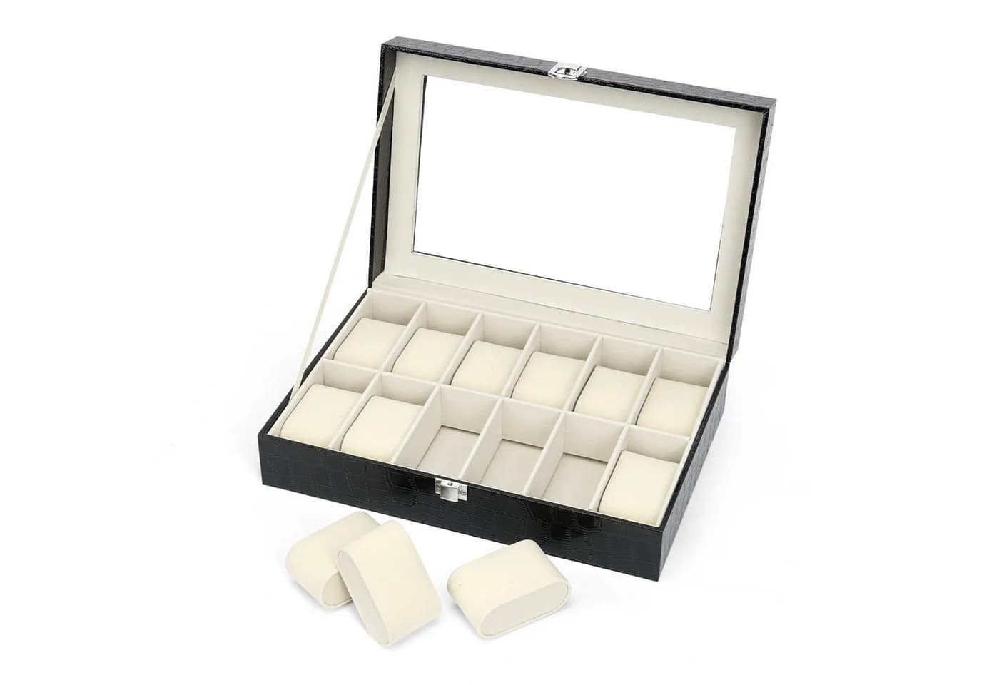 OSTWOLKE Uhrenbox für 6/12 Uhren Braun