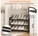 OSTWOLKE Schuhregal Expandable 3 Ebenen Metall Schwarz Bild 3