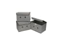 OSTWOLKE Aufbewahrungsbox Grau 3er Set mit Deckel & Klettverschluss Bild 2