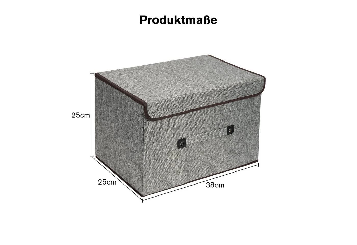 OSTWOLKE Aufbewahrungsbox Grau 3er Set mit Deckel & Klettverschluss - Bild 3