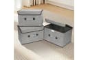 OSTWOLKE Aufbewahrungsbox Grau 3er Set mit Deckel & Klettverschluss Bild 5