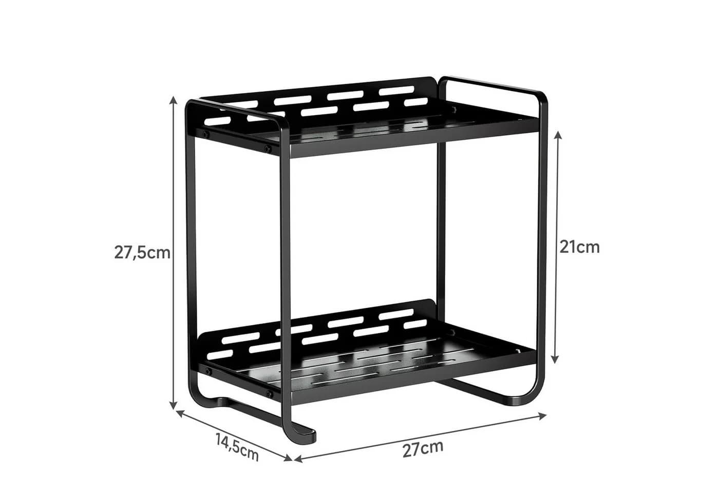 OSTWOLKE Make-Up Organizer 2-stöckig Schwarz/Gold