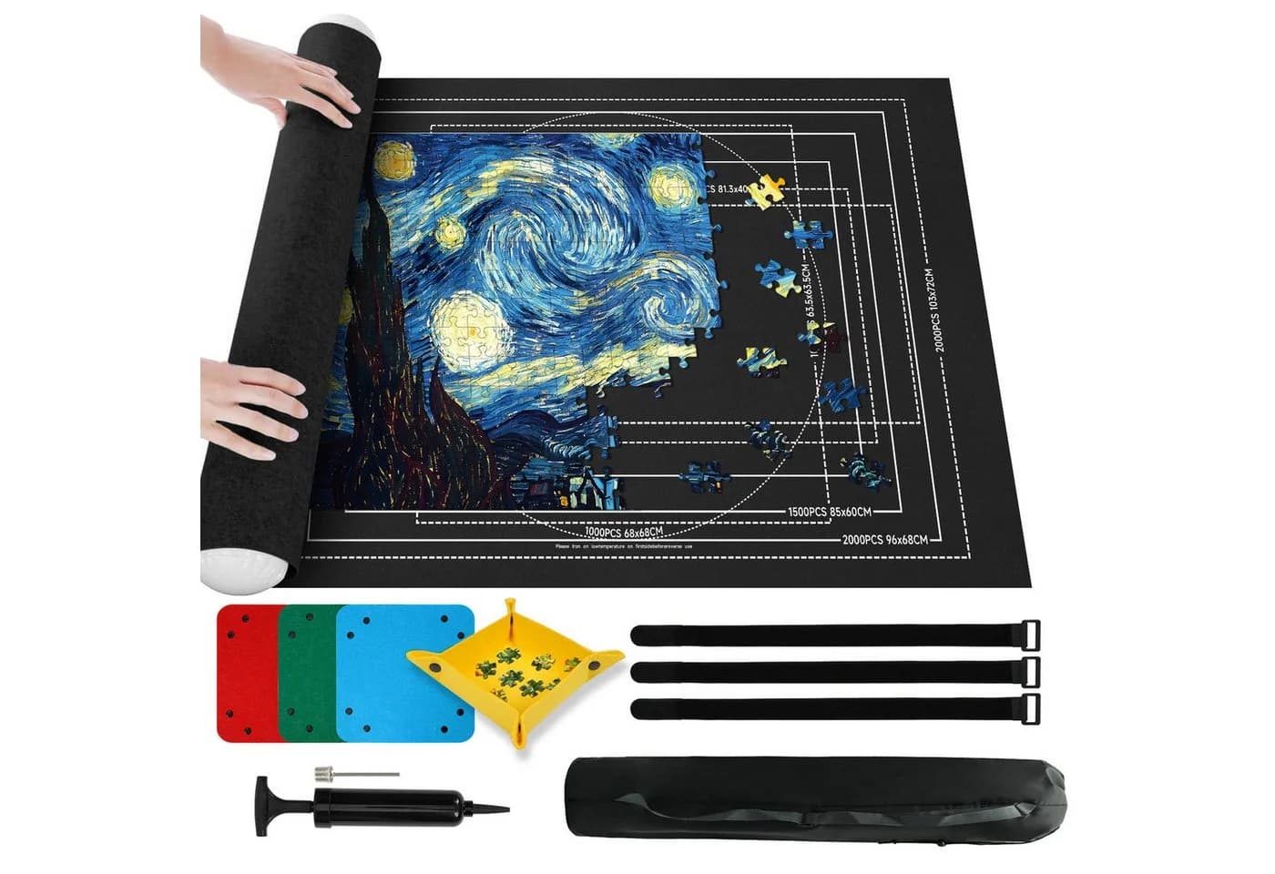 OSTWOLKE Puzzlematte mit Rollsystem & Aufbewahrung für bis zu 3000 Teile - Bild 2