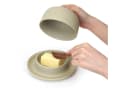 OSTWOLKE Butterdose aus Keramik mit Deckel und Holzbuttermesser Bild 1