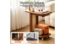 OSTWOLKE C-Form Beistelltisch mit Rollen und Schublade Schwarz/Braun Bild 5