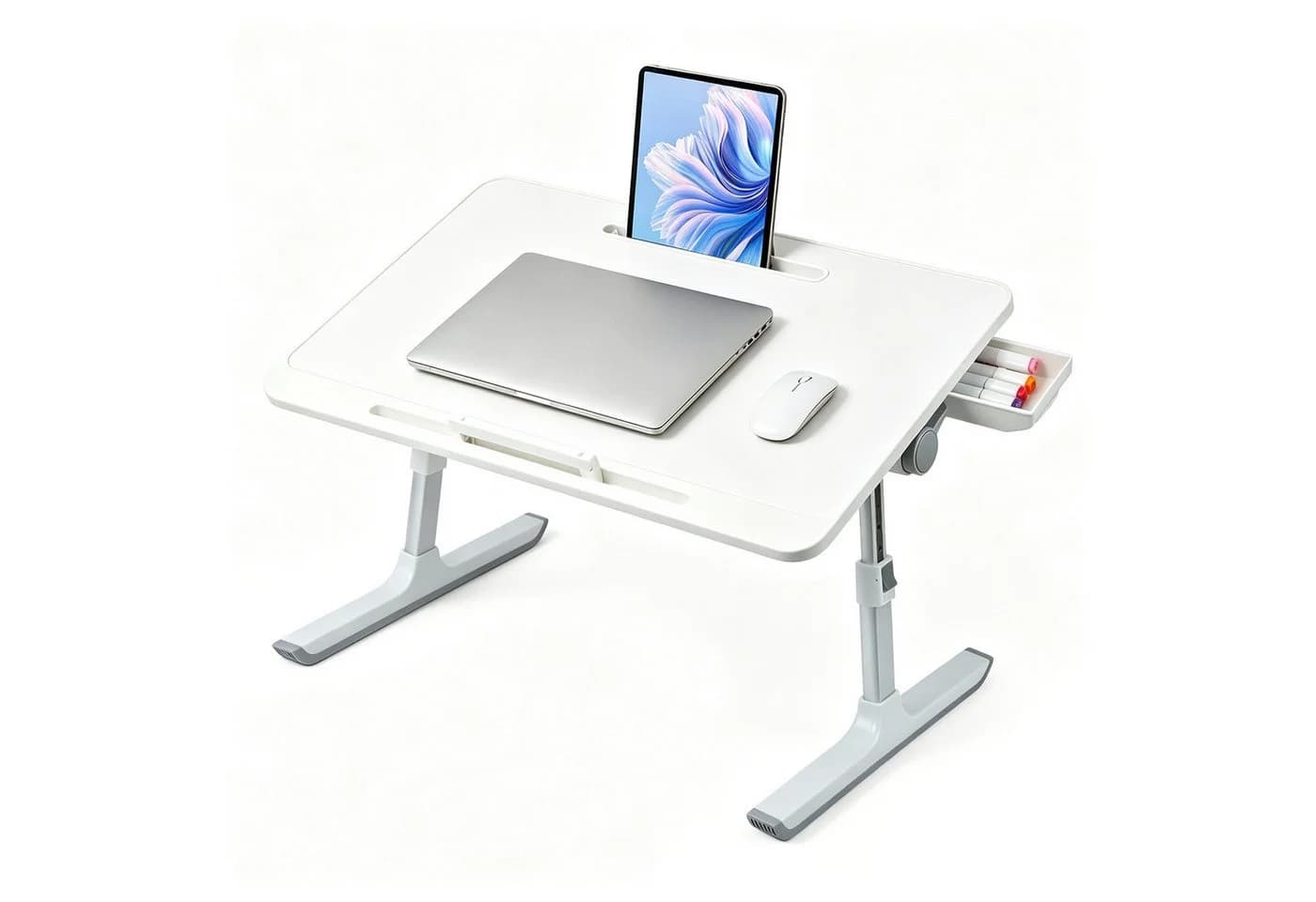 OSTWOLKE Klappbarer Laptoptisch höhenverstellbar weiß - Bild 2