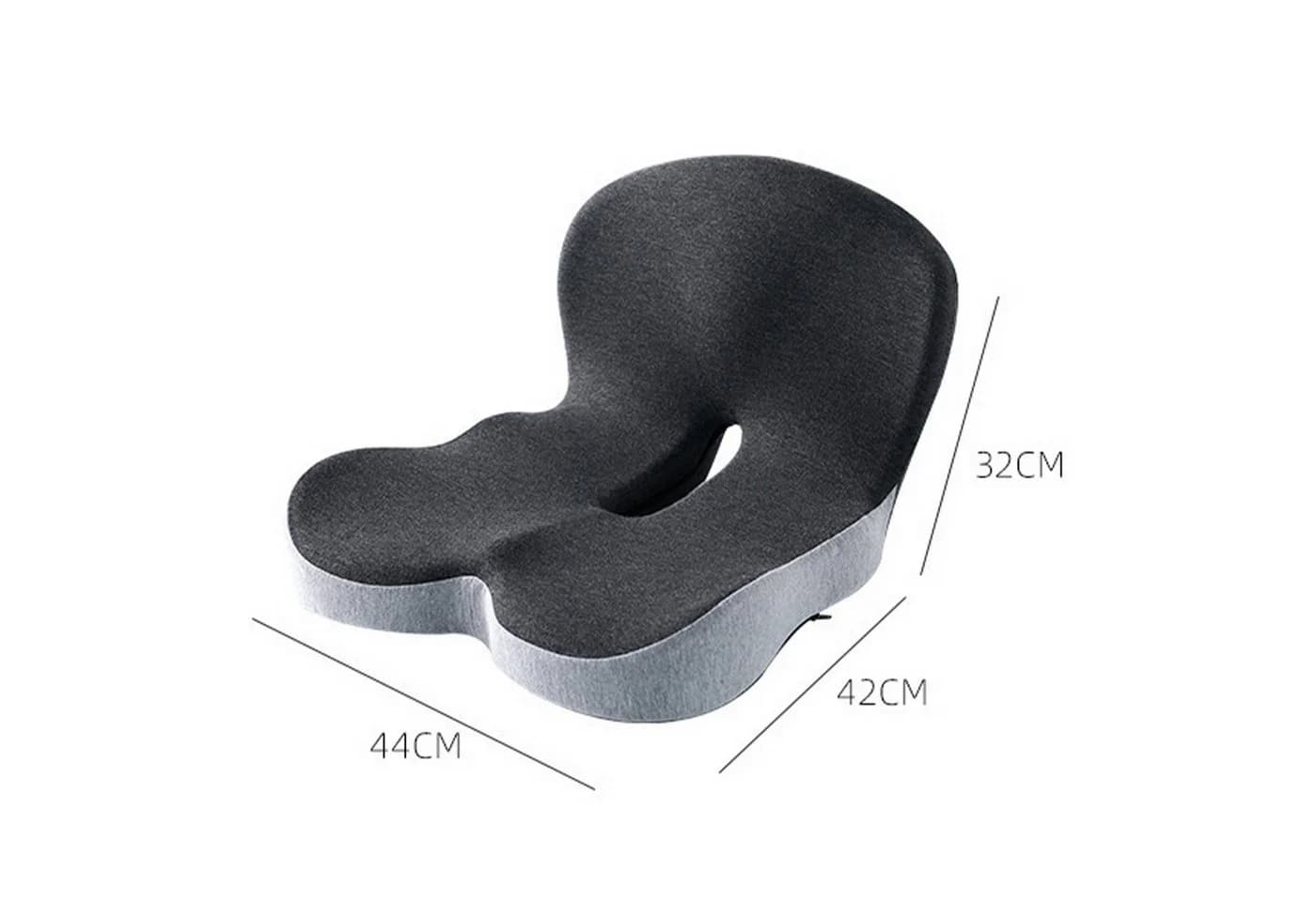 OSTWOLKE Orthopädisches Sitzkissen mit Rückenlehne Memory-Schaum Grau - Bild 3
