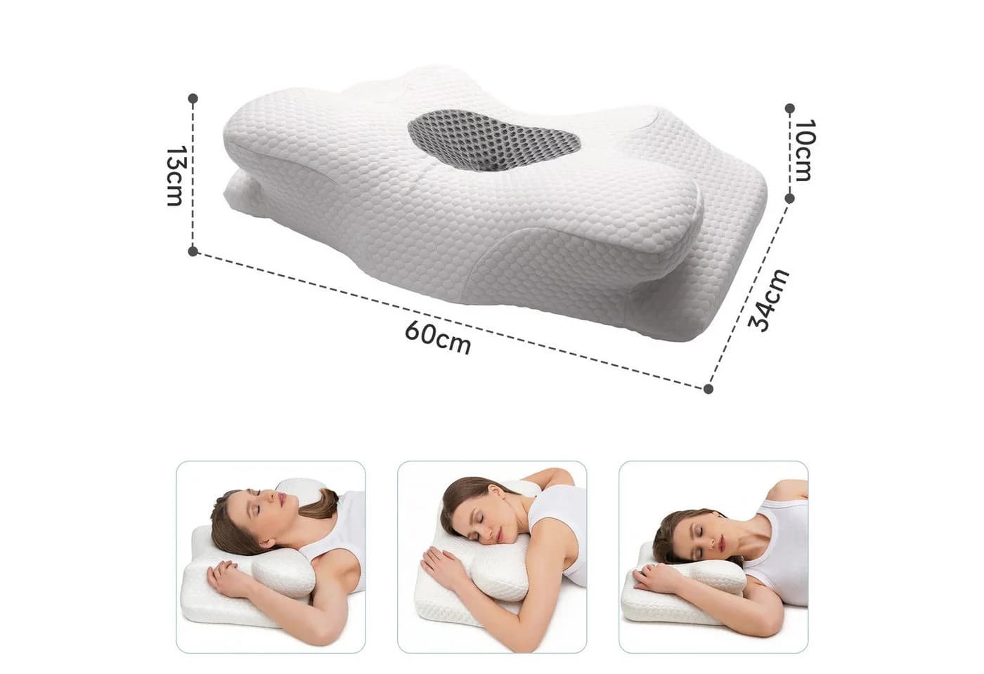 OSTWOLKE Nackenstützkissen Memory Foam Weiß Ergonomisch