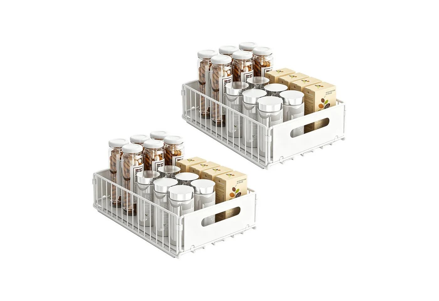 OSTWOLKE Küchenorganizer-Set Teleskopschublade Weiß Faltbar - Bild 2