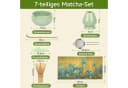 OSTWOLKE Matcha Tee Set 7-teilig Keramik Bambus Besen Schale grün Bild 4