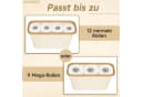 OSTWOLKE Toilettenpapierkorb mit Deckel Bambus Wasserdicht Faltbar Cremeweiß Bild 3