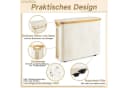 OSTWOLKE Toilettenpapierkorb mit Deckel Bambus Wasserdicht Faltbar Cremeweiß Bild 5