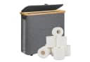 OSTWOLKE Toilettenpapier Aufbewahrung Korb mit Deckel, Wasserdicht & Faltbar Bild 1