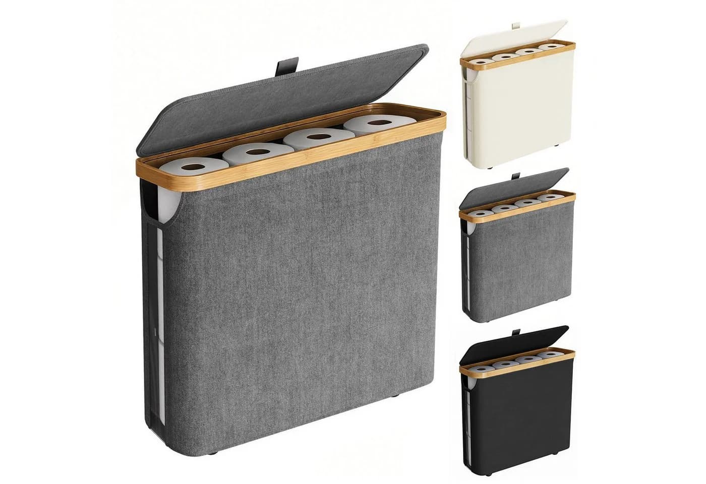 OSTWOLKE Toilettenpapier Aufbewahrung Korb mit Deckel, Wasserdicht & Faltbar - Bild 2