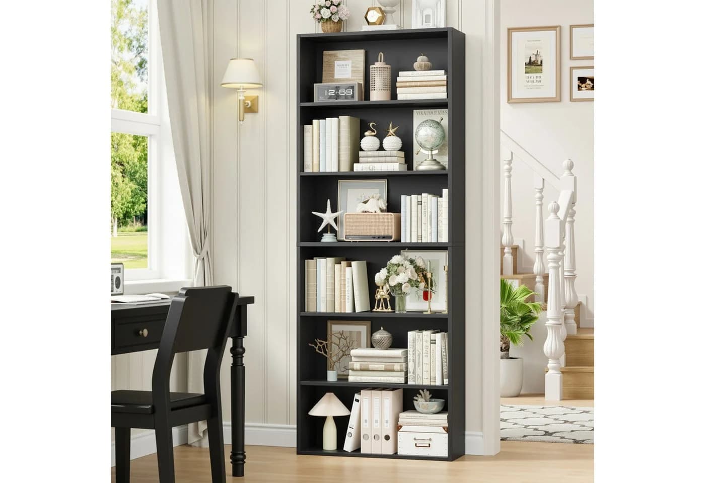 Homfa Bücherregal 180cm Standregal Büroregal Raumteiler mit 6 Fächern