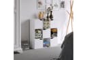 Homfa Bücherregal mit 5 Türen, Standregal Weiß Spanplatte 90x29x90 cm Bild 1