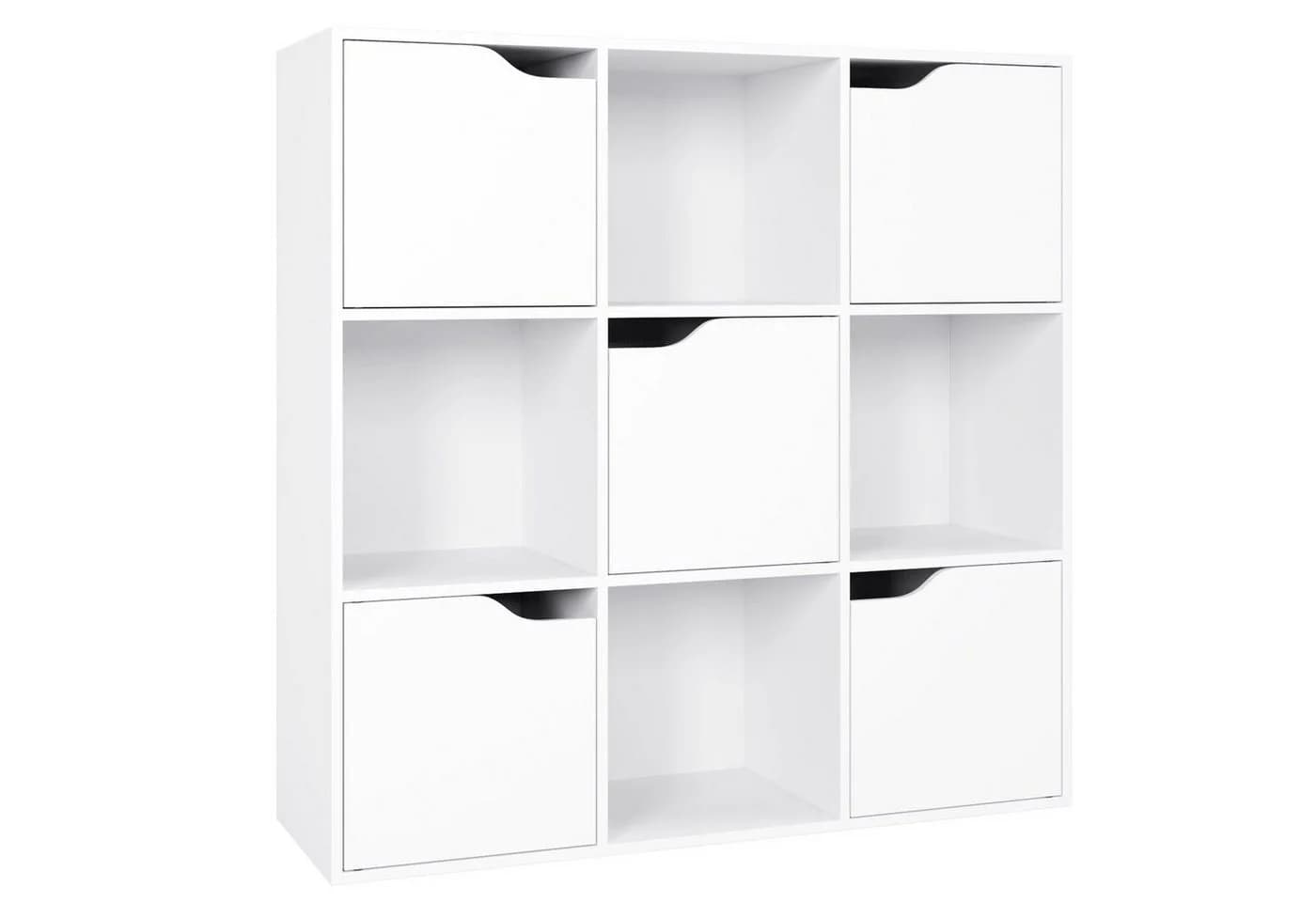 Homfa Bücherregal mit 5 Türen, Standregal Weiß Spanplatte 90x29x90 cm - Bild 2