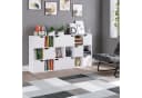 Homfa Bücherregal mit 5 Türen, Standregal Weiß Spanplatte 90x29x90 cm Bild 3
