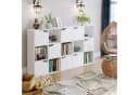 Homfa Bücherregal mit 5 Türen, Standregal Weiß Spanplatte 90x29x90 cm Bild 4