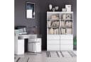Homfa Hochschrank Bücherregal Bücherschrank 3 Schubladen Weiß Bild 3