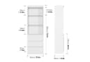 Homfa Hochschrank Bücherregal Bücherschrank 3 Schubladen Weiß Bild 5