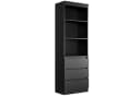 Homfa Hochschrank Bücherregal Bücherschrank 3 Schubladen Vitrinenschrank Schwarz Bild 2