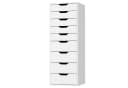 Homfa Kommode 9 Schubladen schmal weiß 45x40x124cm Bild 2