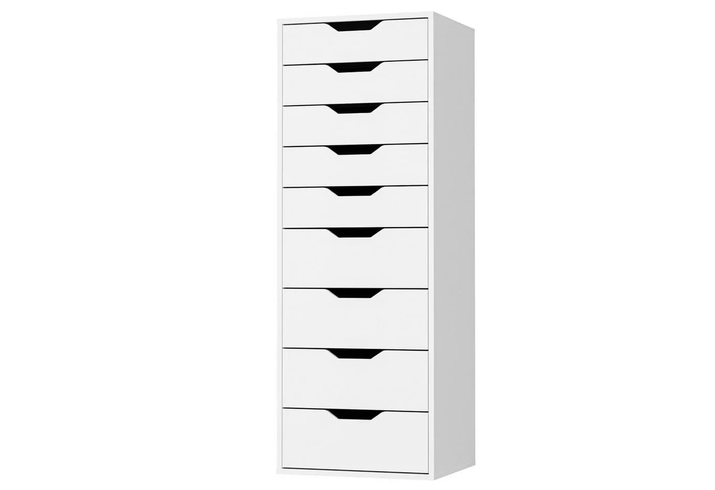 Homfa Kommode 9 Schubladen schmal weiß 45x40x124cm - Bild 2