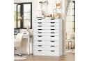 Homfa Kommode 9 Schubladen schmal weiß 45x40x124cm Bild 3