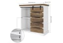 HOMECHO Buffet Sideboard mit Schiebetür Anrichte Weiß/Braun Rustikal Bild 1