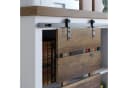 HOMECHO Buffet Sideboard mit Schiebetür Anrichte Weiß/Braun Rustikal Bild 3