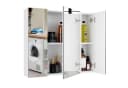 Homfa Spiegelschrank Badezimmerschrank 3 Türen Weiß Holz 70x60x15 cm Bild 3