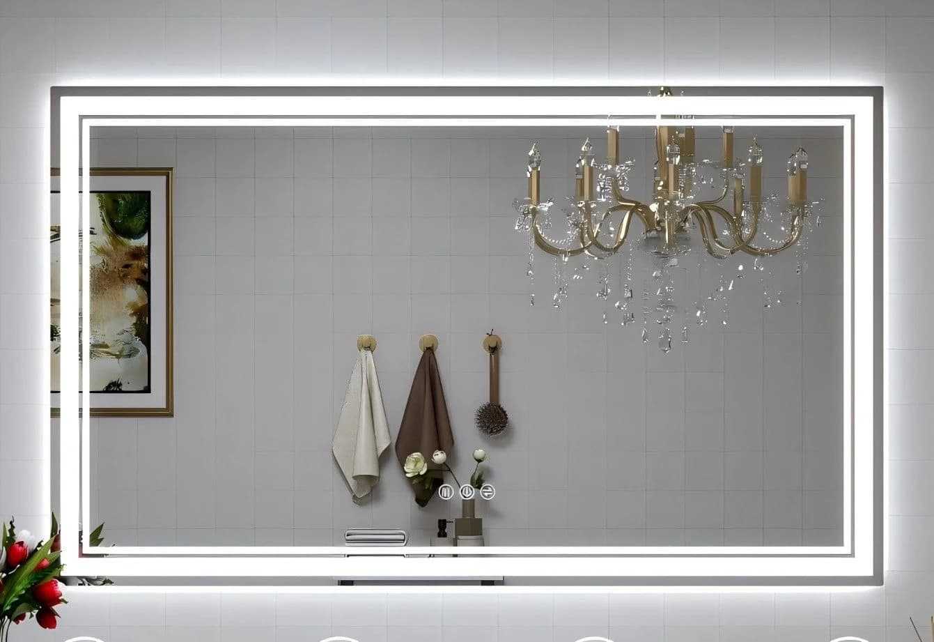 JDONG Badspiegel LED mit Beleuchtung Touch-Schalter - Bild 2