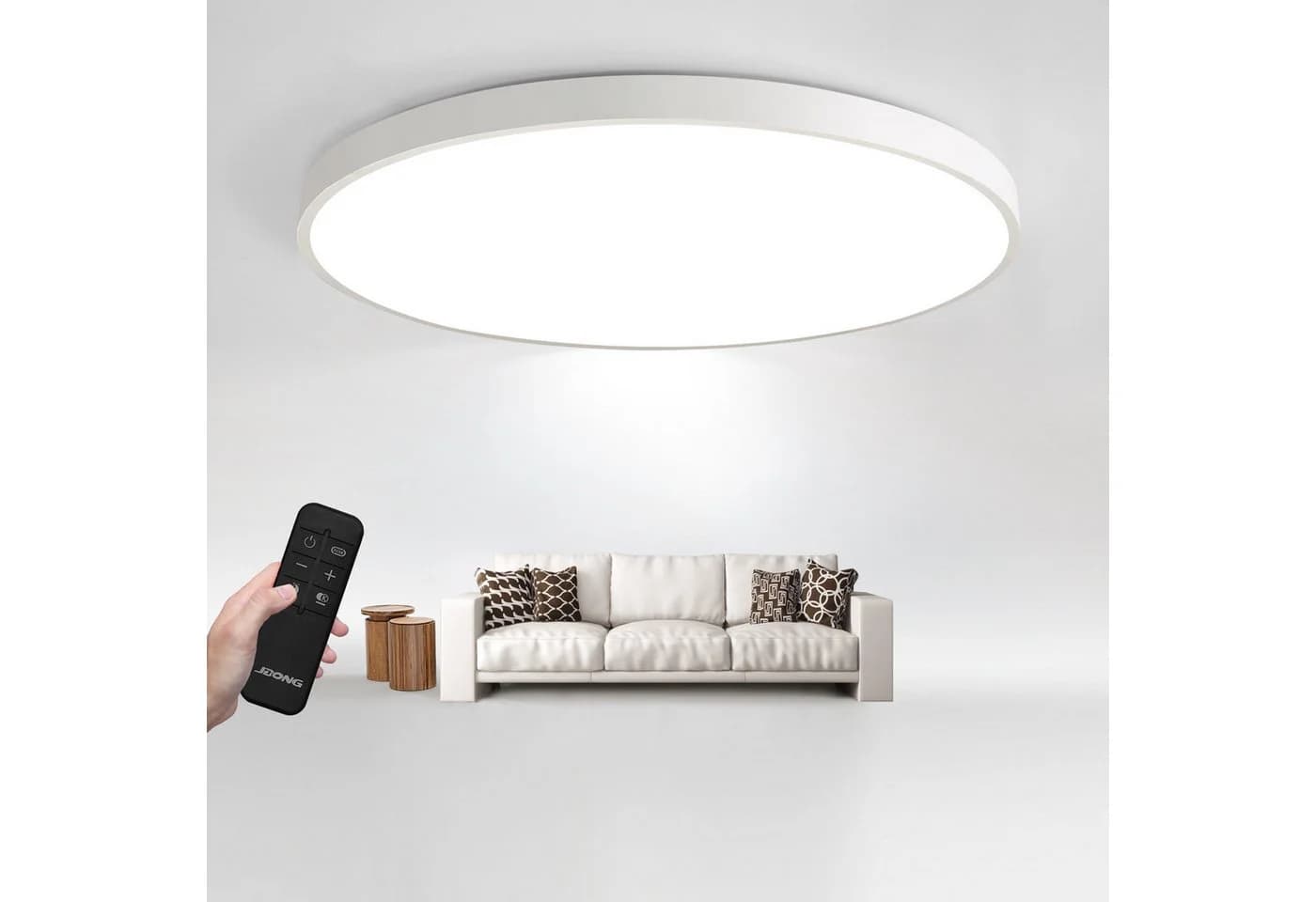 JDONG LED Deckenleuchte Flach Rund Weiß 58 cm - Bild 2